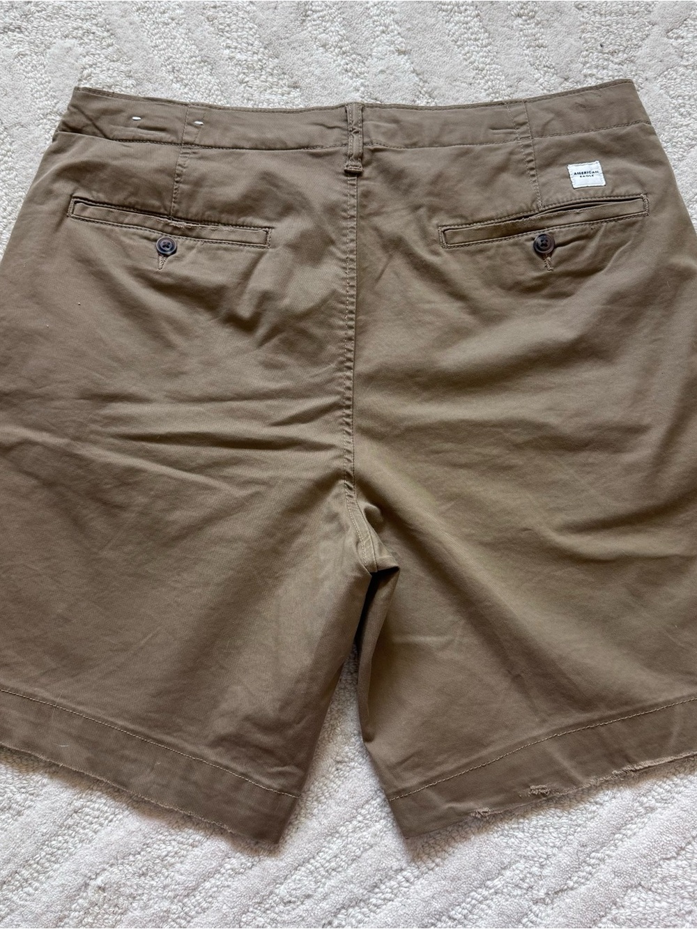 American Eagle Outfitters AE Men's Flex Flat-Front Chino Distressed Shorts, 34W